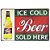 Placa de metal decorativa Retrô Ice Cold Beer Sold Here - Imagem 1