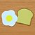 Porta Copos em silicone Café da Manhã pão e ovo - Imagem 1