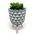 Vasinho Decorativo Triângulos planta suculenta artificial - verde - Imagem 1