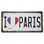 Placa de Metal Decorativa I Love Paris - Imagem 1