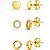 Mix de brincos em forma de círculo folheado em ouro 18k - Imagem 1