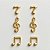 Trio de brincos notas musicais folheado a ouro 18k - Imagem 1