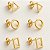 Kit de brincos formas geométricas folheado em ouro 18k - Imagem 1