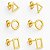 Kit de brincos formas geométricas folheado em ouro 18k - Imagem 1
