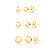 Kit de brincos com 3 bolinhas lisas folheado em ouro 18k - Imagem 1