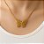 Colar com borboleta cravejada folheada em ouro 18k - Imagem 3