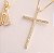 Colar com pingente de crucifixo cravejado folheados a ouro 18k - Imagem 2