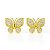 Brincos com borboleta cravejadas com Zircônia e folheado em ouro 18k - Imagem 1