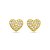 Brinco de coração cravejados com zircônias e folheado a ouro 18k - Imagem 1