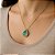 Colar com pingente de gota azul rodeado de zircônias folheado em ouro 18k - Imagem 2