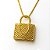 Colar com pingente em formato de bolsa folheado em ouro 18k - Imagem 2