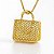 Colar com pingente em formato de bolsa folheado em ouro 18k - Imagem 1