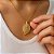 Colar com pingente de folha folheado em ouro 18k - Imagem 1