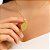 Colar com pingente de folha folheado em ouro 18k - Imagem 3