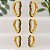 Trio Brinco de Argola com zircônias coloridas Folheado em ouro 18k - Imagem 1