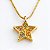 Colar Pingente Estrela Zircônia Colorida Folheado a Ouro 18k - Imagem 1