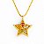 Colar Pingente Estrela Zircônia Colorida Folheado a Ouro 18k - Imagem 1
