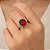 Anel com Pedra Oval Vermelha Folheado a Ouro 18k - Imagem 1