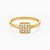 Anel elegante com detalhe central em formato quadrado Folheado a Ouro 18k - Imagem 1