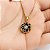 Colar Flor Elegante com Pedras Pretas Banhado a Ouro 18k - Imagem 1