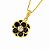 Colar Flor Elegante com Pedras Pretas Banhado a Ouro 18k - Imagem 2