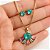 Conjunto Colar e Brincos com Pedras Coloridas Banhado a Ouro 18k - Imagem 1