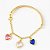 Pulseira Semirrígida com Corações Coloridos Banhado em Ouro 18k - Imagem 1