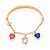 Pulseira Semirrígida com Corações Coloridos Banhado em Ouro 18k - Imagem 2