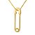 Colar com pingente de alfinete banhado em ouro 18k - Imagem 1