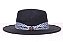 Chapéu Fedora Feltro Preto Aba Média 7cm Faixa XX Grossa - Coleção Ethnic - Imagem 2