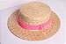 Chapéu Palheta Aba Media Palha de Trigo Dourada Faixa Rosa Neon - Coleção Elástica - Imagem 3
