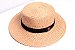 Chapéu Palheta Aba Maleável 8cm Palha Trançada Caramelo Faixa Preto - Coleção Clássica - Imagem 3