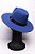 Chapéu Fedora Aba Grande 8cm Feltro Azul Royal Faixa Preta - Coleção Skin II - Imagem 8