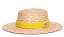 Chapéu Palheta Aba Média Palha de Trigo Dourada Faixa Amarela - Coleção Elástica - Imagem 1