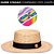 Chapéu Palheta Aba Média Palha de Trigo Dourada Faixa Preta - Coleção Clássico + 3 Faixas Rainbow Colors Gorgurão - Imagem 1