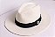 Chapéu Panamá Palha Rígida Creme Aba Média 7cm Faixa Preta - Coleção Elástica - Imagem 3