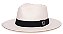 Chapéu Panamá Palha Rígida Creme Aba Média 7cm Faixa Preta - Coleção Elástica - Imagem 1