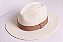 Chapéu Panamá Palha Rígida Creme Aba Média 7cm Faixa Caramelo - Coleção Elástica - Imagem 3
