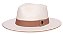 Chapéu Panamá Palha Rígida Creme Aba Média 7cm Faixa Caramelo - Coleção Elástica - Imagem 1