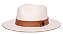 Chapéu Panamá Palha Rígida Creme Aba Média 7cm Faixa Caramelo - Coleção Couro - Imagem 1