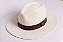 Chapéu Panamá Palha Rígida Creme Aba Média 7cm Faixa Marrom - Coleção Couro - Imagem 3