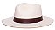 Chapéu Panamá Palha Rígida Creme Aba Média 7cm Faixa Marrom - Coleção Couro - Imagem 1