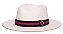 Chapéu Panamá Palha Rígida Creme Aba Média 7cm Faixa Azul Marinho Listra Vermelha - Coleção Stripes - Imagem 1