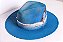 Chapéu Fedora Aba Grande Lona Azul Turquesa Signature Custom XVIII - Imagem 3