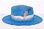 Chapéu Fedora Aba Grande Lona Azul Turquesa Signature Custom XVIII - Imagem 2