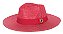 Chapéu Fedora Aba Grande Palha Sintética Faixa Vermelha - Coleção Elástica - Imagem 1