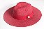 Chapéu Fedora Aba Grande Palha Sintética Faixa Vermelha - Coleção Elástica - Imagem 3