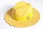 Chapéu Fedora Aba Grande Palha Sintética Amarelo Faixa Amarela - Coleção Elástica - Imagem 3