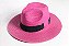 Chapéu Fedora Palha Sintética Rosa Com Ilho Aba 8cm Faixa Preta - Coleção Elástica - Imagem 3
