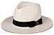 Chapéu Panamá Palha Shantung Creme Aba Média 7cm Faixa Preta Laço - Coleção Clássico - Imagem 1